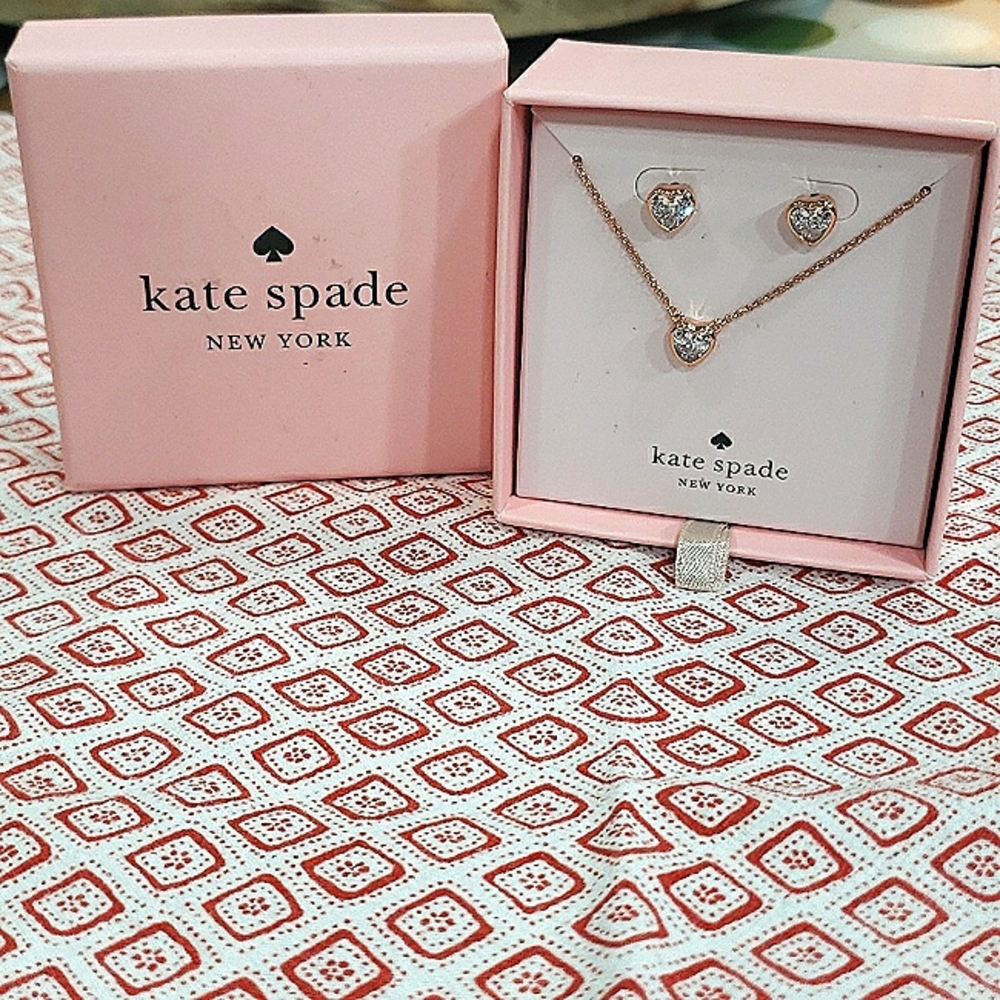 Heart Kate spade Rose Gold jewelry set
